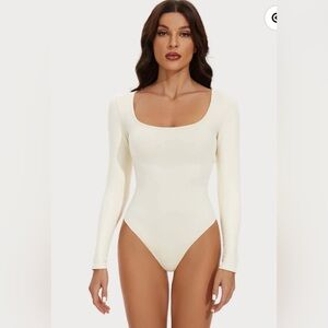 HeyShape NWT Long Sleeve Thong Body Suit, Beige size L